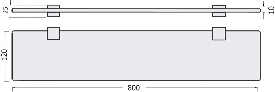 Полка STWORKI Glass Shelf 80 полкодержатели черные