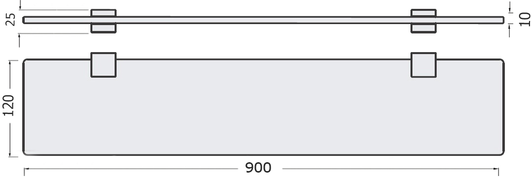 Полка STWORKI Glass Shelf 90 полкодержатели черные