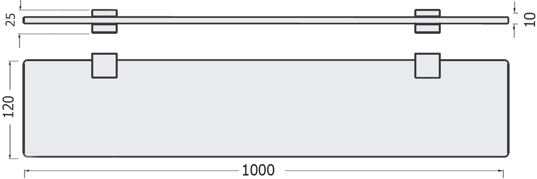 Полка STWORKI Glass Shelf 100 полкодержатели черные