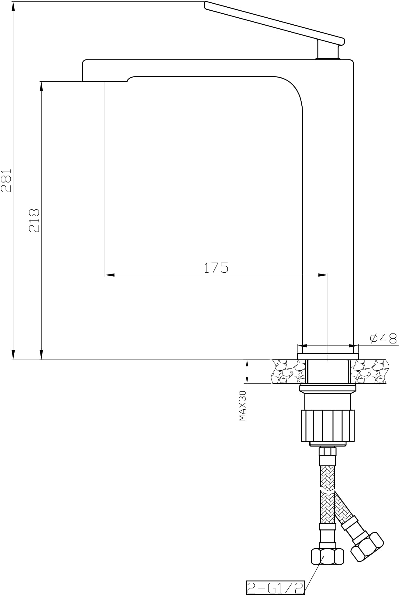 Смеситель для раковины STWORKI Молде ML-02cr