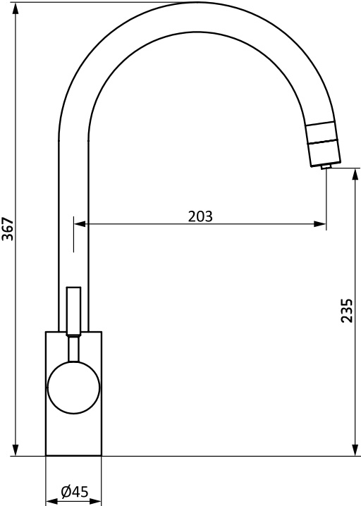 Смеситель для кухни STWORKI HSTW07200 никель