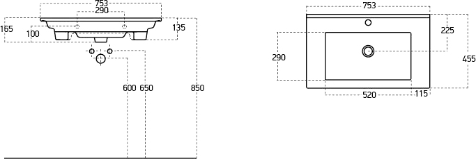 Мебельная раковина STWORKI Брамминг 75 9075-KL