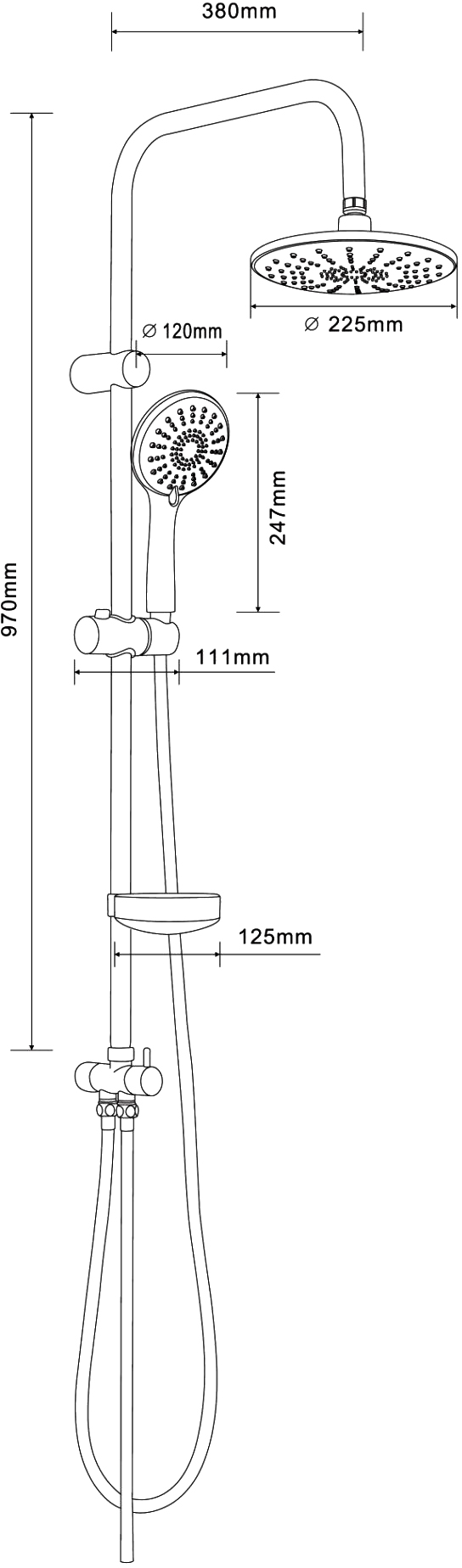 Душевая стойка STWORKI Скаген SK-03cr