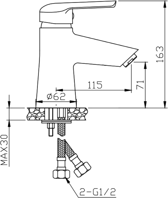 Смеситель для раковины STWORKI Скаген SK-05cr