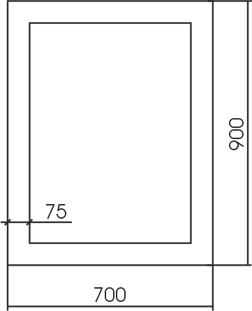 Зеркало STWORKI Варберг 70х90, золото