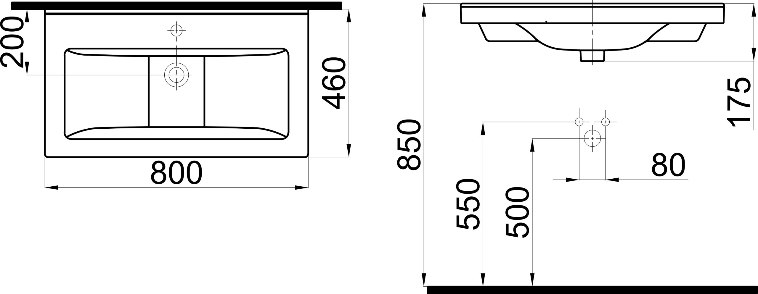 Мебельная раковина STWORKI 80 K0201-0805