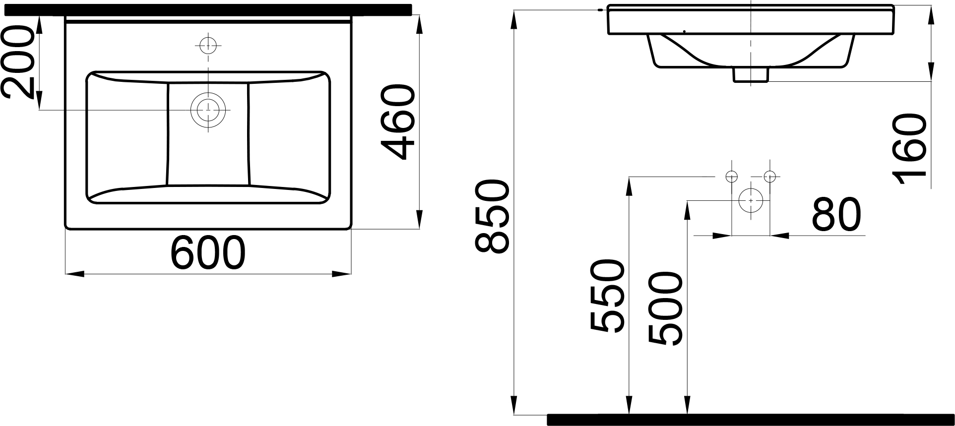 Мебельная раковина STWORKI 60 K0201-0605