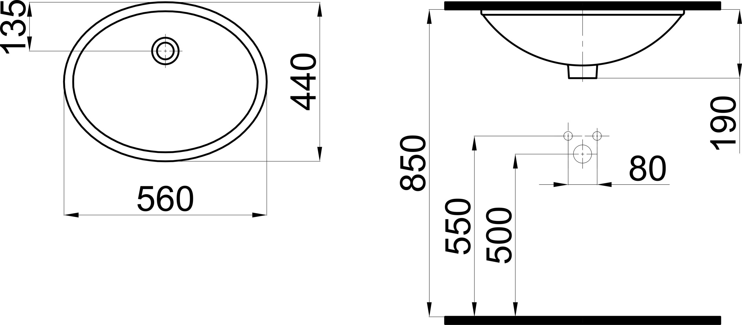 Раковина STWORKI 56 K0001-0566 встраиваемая