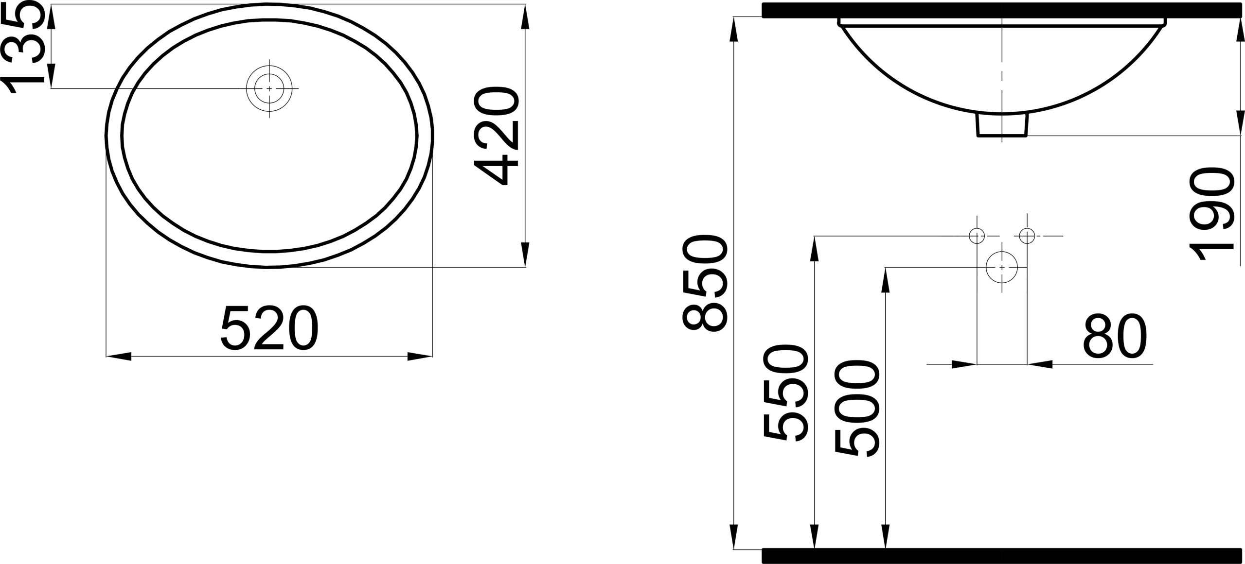 Раковина STWORKI 52 K0001-0526 встраиваемая