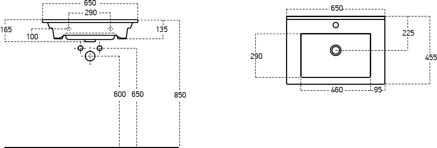 Мебельная раковина STWORKI Брамминг 65 9065-KL