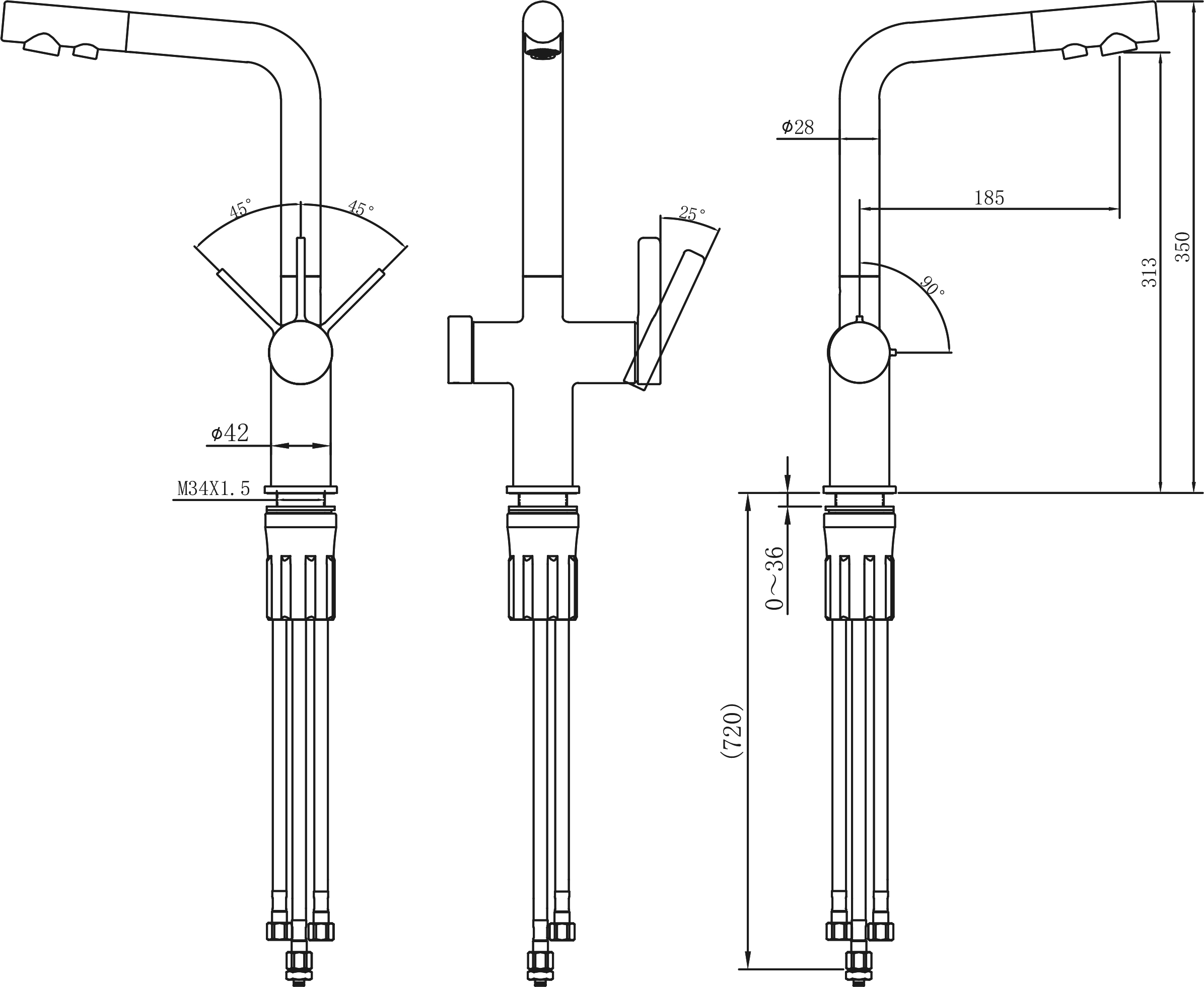 Смеситель для кухни STWORKI 23020-648/1BG-IG11