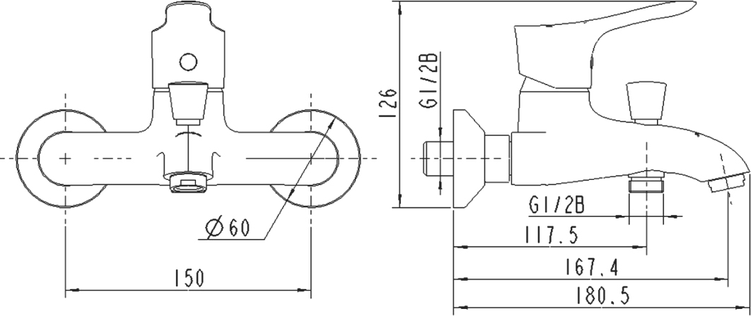 Смеситель для ванны с душем STWORKI Мальмё 35128-147/1BG-IG11