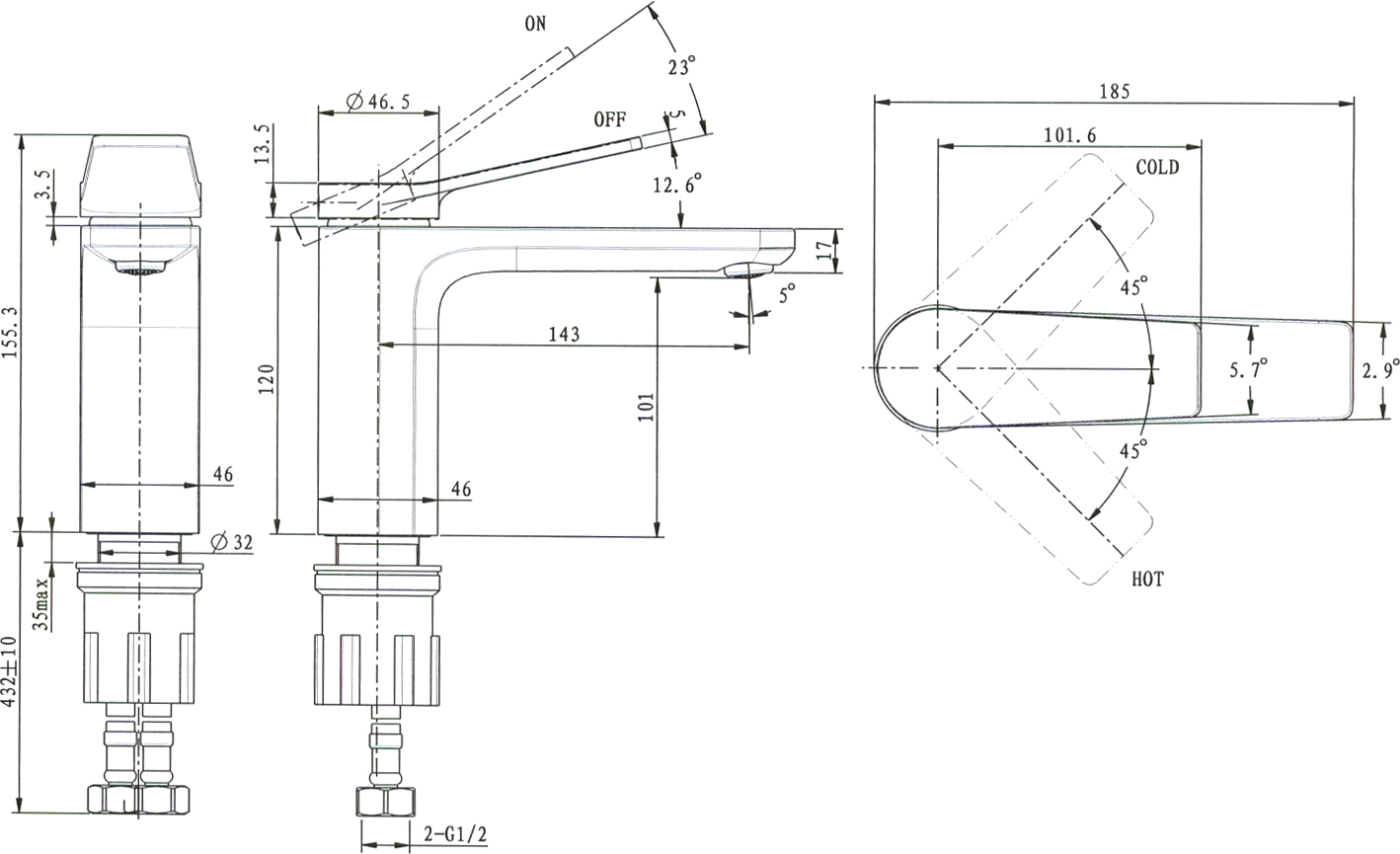 Смеситель для раковины STWORKI Монтре HDA5701M