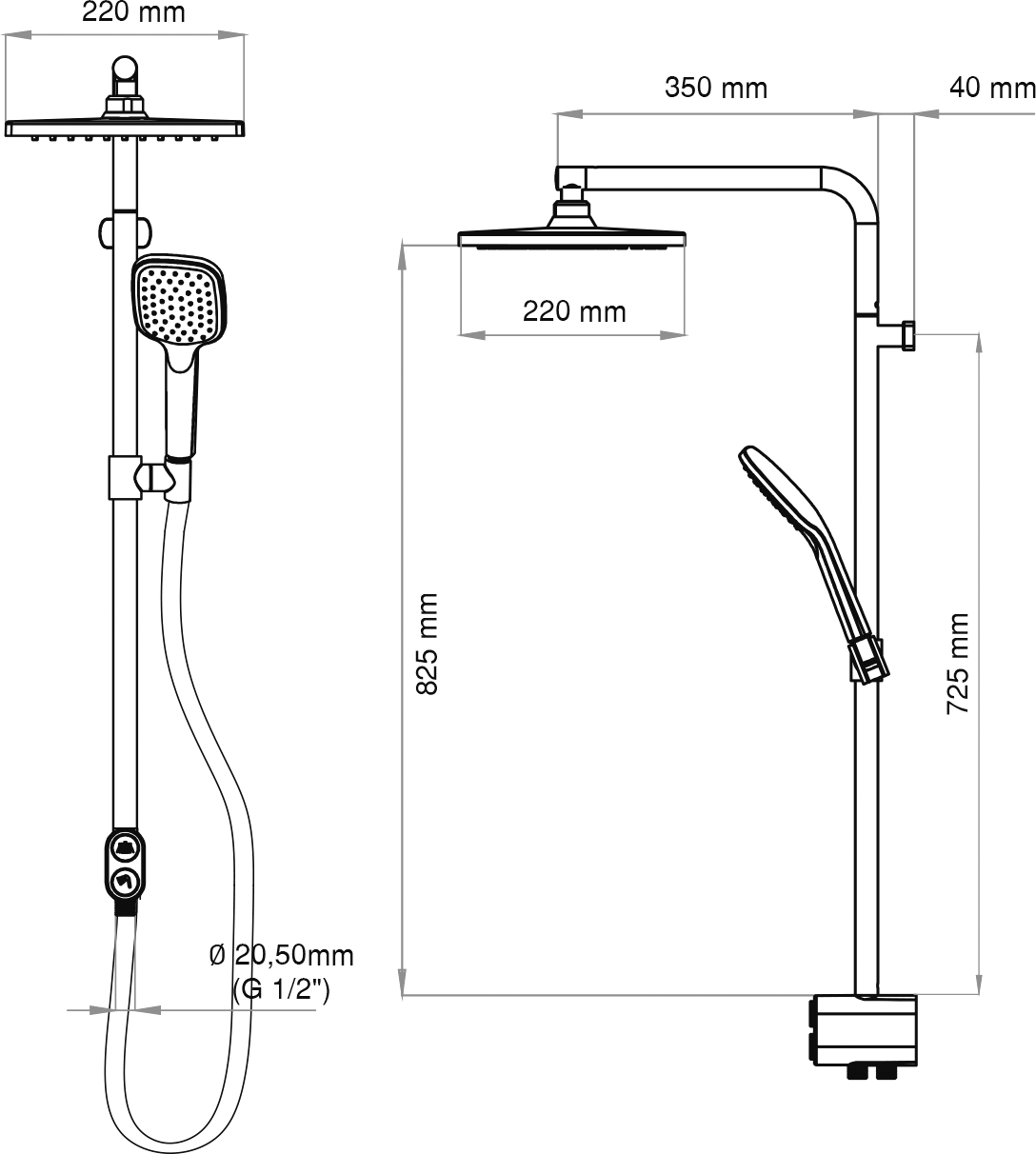 Душевая стойка Teska Tena DR 2820C