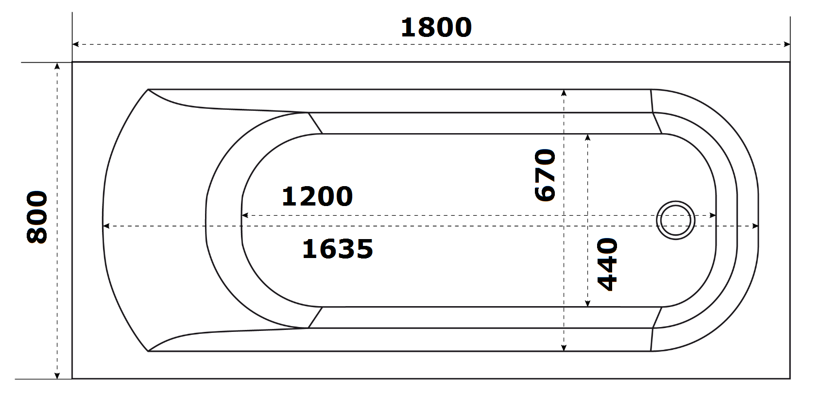 Акриловая ванна STWORKI Ольборг 180x80 см, с каркасом