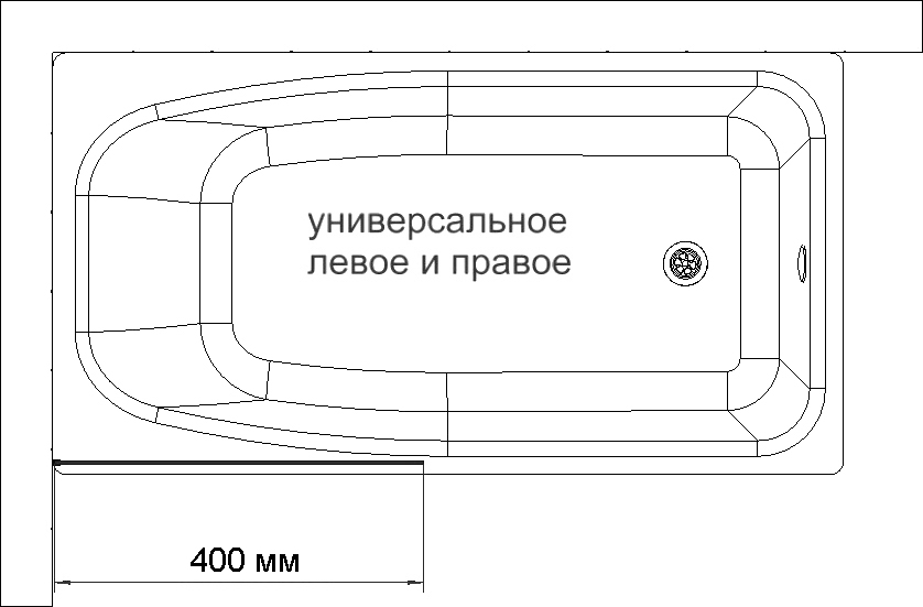 Шторка на ванну DIWO Ростов 4GW015 неподвижная, 40x150, черная матовая