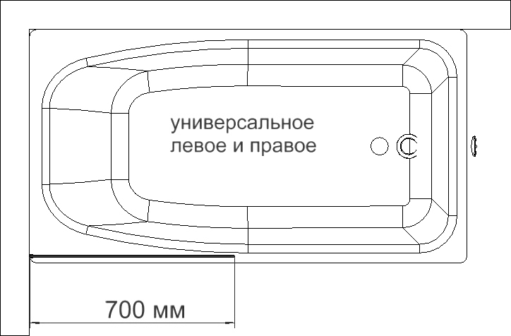 Шторка на ванну DIWO Ростов 4GW012 неподвижная, 70x150, черная матовая