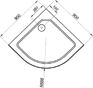 Поддон для душа DIWO R 45-90 90х90