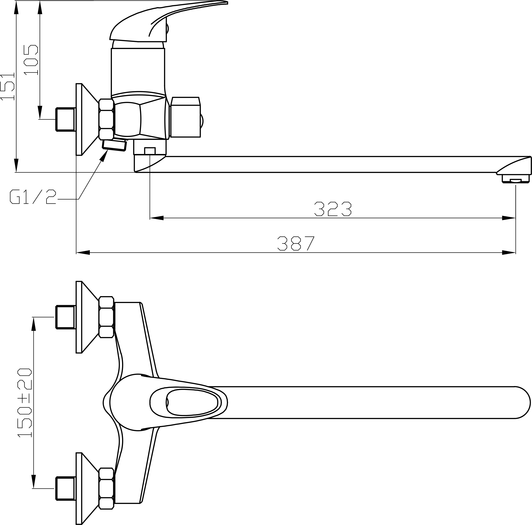 Универсальный смеситель DIWO Псков PS-02cr